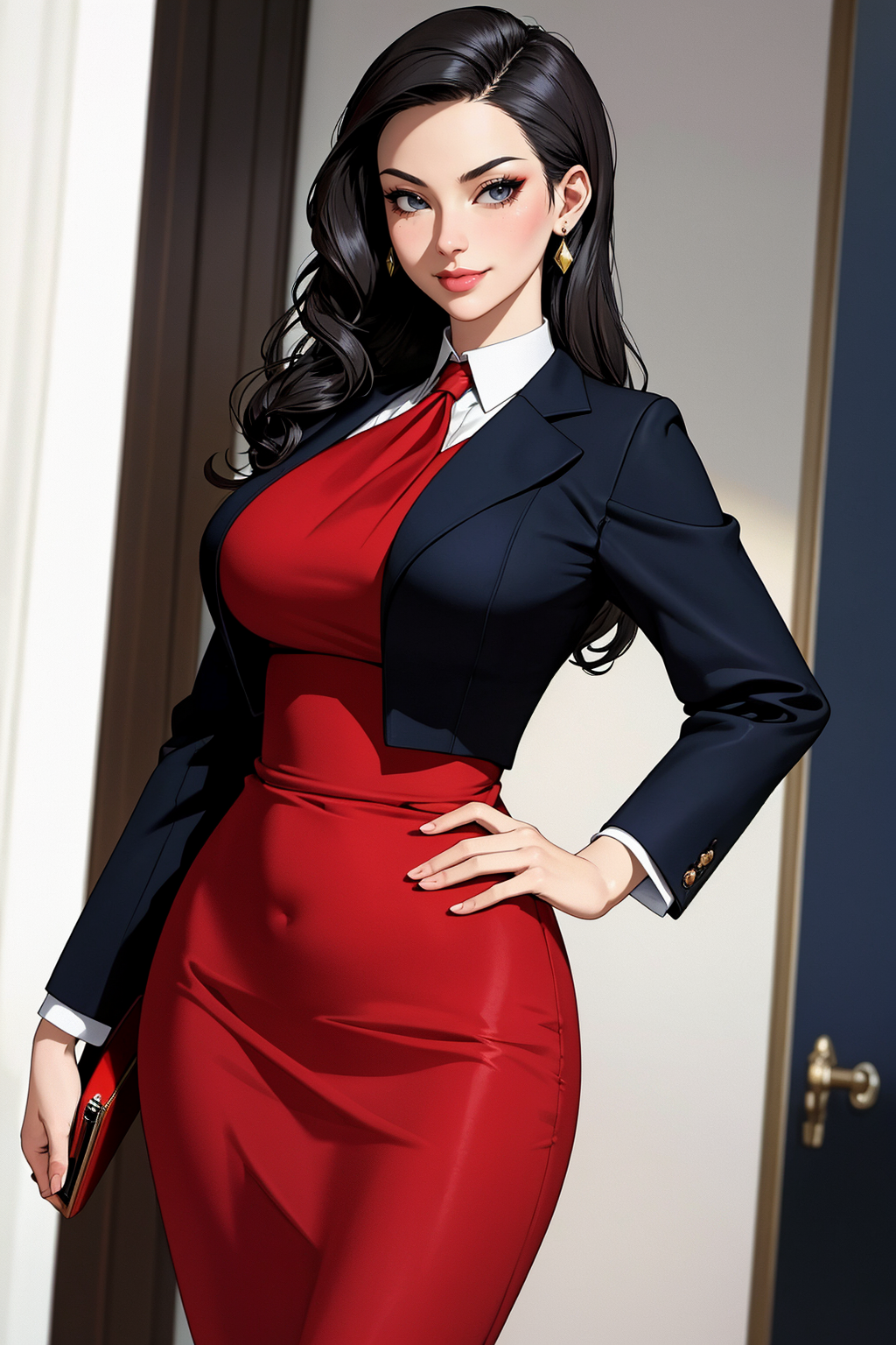 00683-1141052143-((Masterpiece, best quality)), edgQuality,smug,smirk,_((edgpdress, a woman in a dress posing for a picture )),jewelry, jacket, b.png